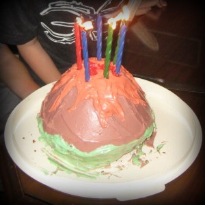 volcano birthday cake